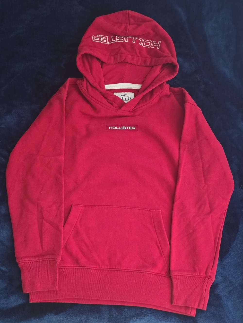 Hollister Boy's Bright Red Logo Crewneck Hoodie